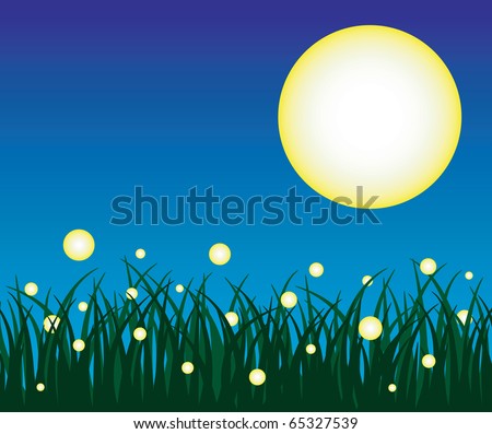 Firefly and grass with background