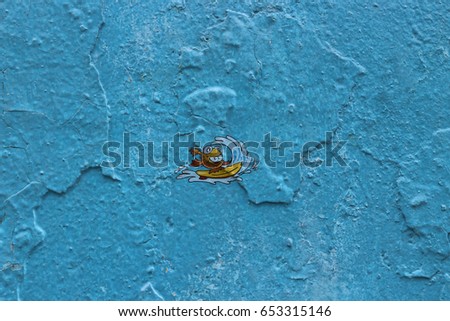 blue wall texture with fish
