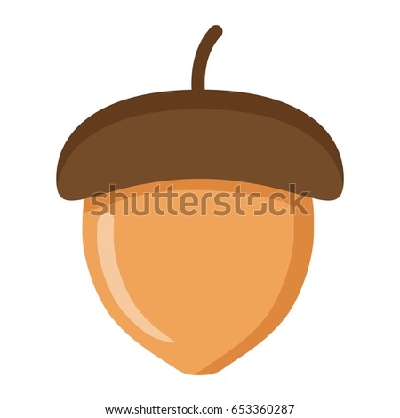 Acorn flat icon, nut and food, vector graphics, a colorful solid pattern on a white background, eps 10. Royalty-Free Stock Photo #653360287