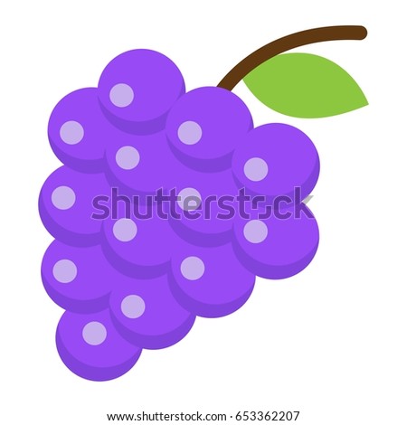 Grapes flat icon, fruit and vitamin, vector graphics, a colorful solid pattern on a white background, eps 10.