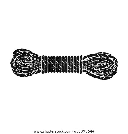 Hank of climbing rope.Mountaineering single icon in black style vector symbol stock illustration web.