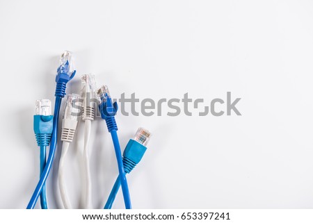 Set of cables for modem Royalty-Free Stock Photo #653397241