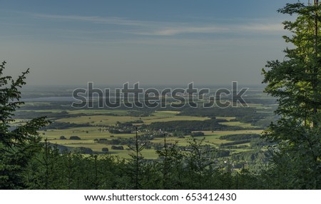 View in Rychlebske mountains in spring sunny nice evening