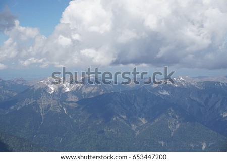 Germany, Zugspitze, Europe : 22 MAY 2017 , Tourist attractions, Snow,  Mountain, Lake, Beautiful view
