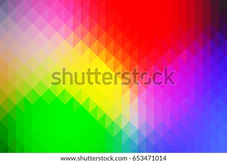 Green yellow red abstract geometric background with rows of triangles  