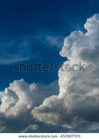 image of sky and white cloud on day time for background usage(vertical).