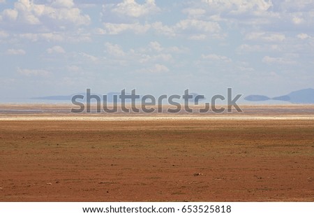 Hot savannah desert in Tanzania