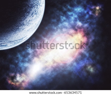 Creative moon in space backdrop