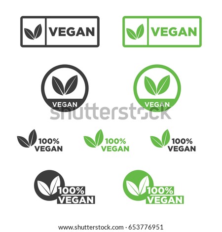 Vegan icon set. Royalty-Free Stock Photo #653776951