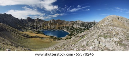 Site of the round of lakes, national park of the mercantour, the department of the Alps of high Provence, France Royalty-Free Stock Photo #65378245