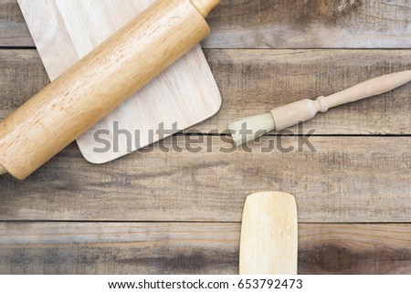 Wood bakery tool on wood table