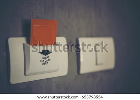 Lights electronic card in the wall.