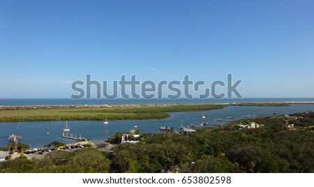Harbor Bay Aerial Panorama View in the Ocean