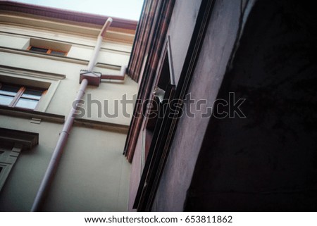 Old Wall and window, European city, vintage