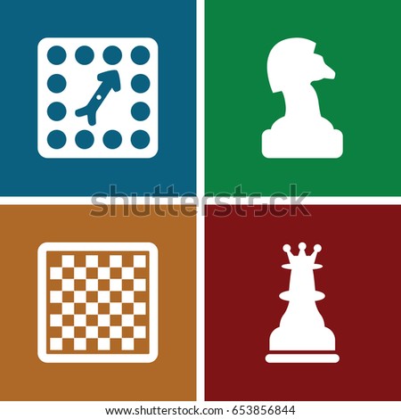 Chess icons set. set of 4 chess filled icons such as