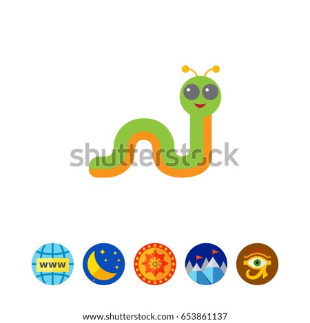 Cartoon caterpillar icon 1