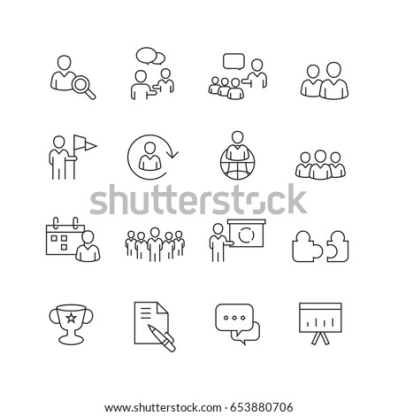 Business and people icons set,Vector