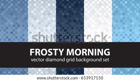 Diamond pattern set "Frosty Morning". Vector seamless backgrounds