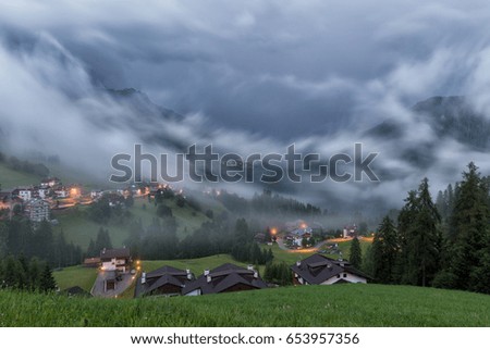 Thunder and lightning in the Alpine village