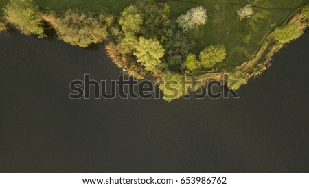 Beautiful river view aerial photography
