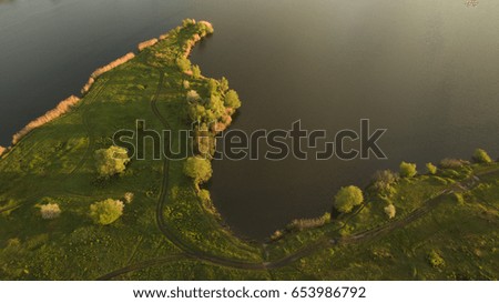 Beautiful river view aerial photography