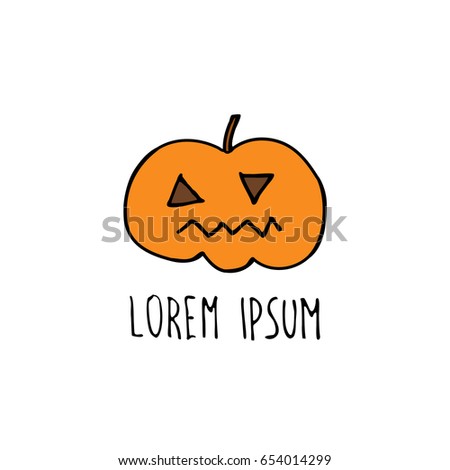 halloween pumpkin doodle icon
