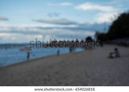 The beach with people, blur picture.