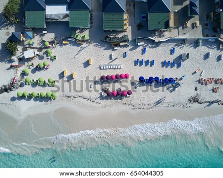 Tropical beach in Saint Martin from above