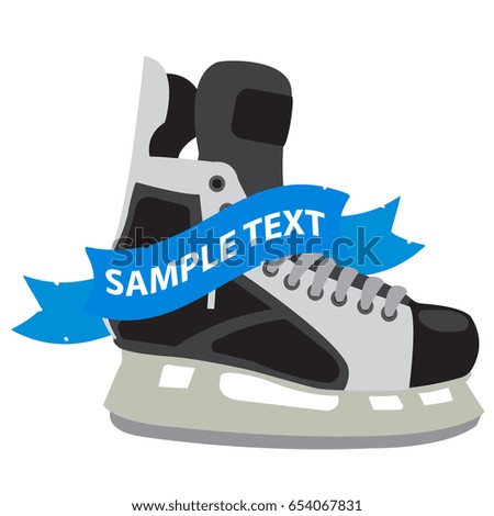 Vector Hand Drawn illustration with Ice Skates isolated on white background with place for text