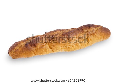 French Baguette bread isolated on white background. This has clipping path.                       