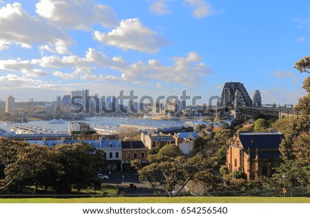 Harbour bridge Sydney harbour cityscape Sydney Australia