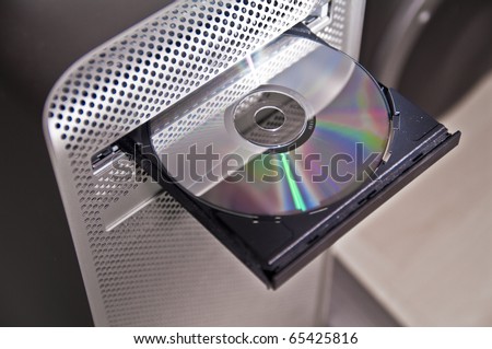 CD-ROM / DVD drive of a computer Royalty-Free Stock Photo #65425816