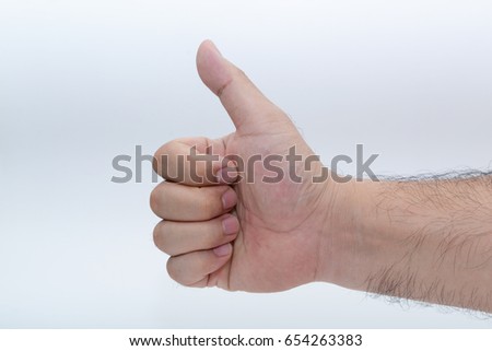 Man hand sign thumb up