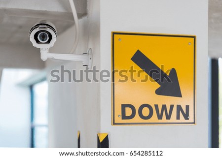 Security camera Private property protection in car parking lot