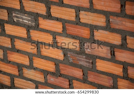 Brick beautiful brown brick. Layered For construction
