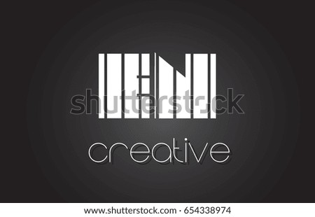 EN E N Creative Letter Logo Design With White and Black Lines.