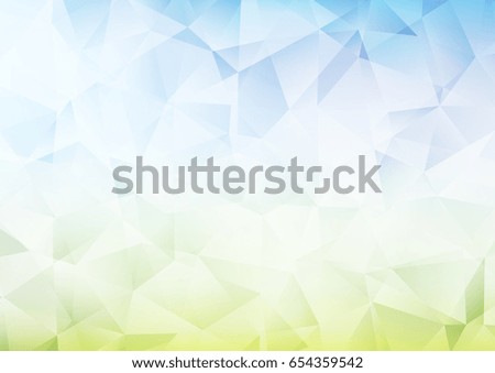 Light Blue, Green vector low poly template. Creative illustration in halftone style with gradient. A new texture for your design.