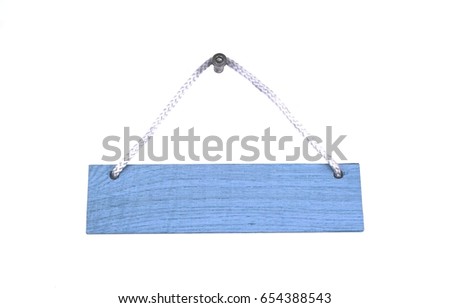 Empty old blue isolated wooden sign