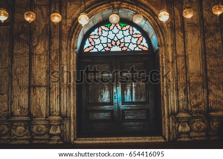 view of old wooden door
