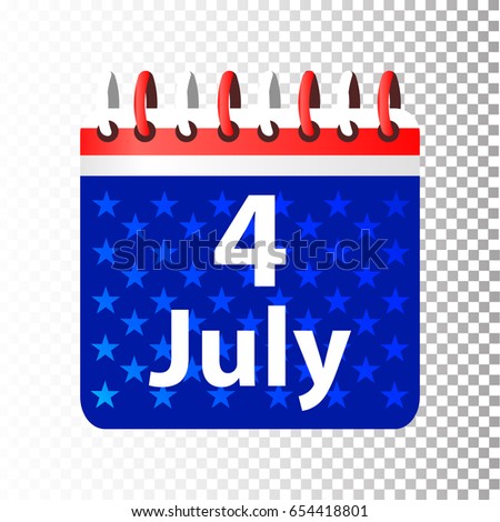 Independence Day United States. Fourth of July. Illustration for your design. Attributes of the holiday with the coloring of the American flag. the calendar