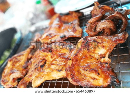 chicken grill at Bangkok,Thailand
