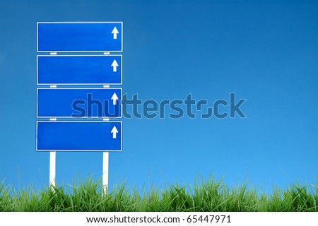 sign road with blue sky