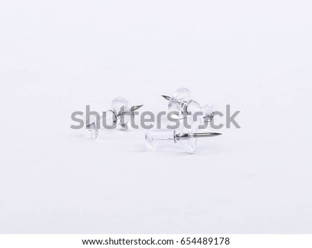 Three office pin isolates on white background