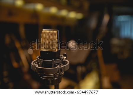 microphone in studio for record