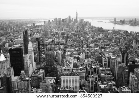 New York city downtown, Black and White.