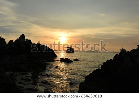 Beautiful Sunset on the beach at Koh Larn,Thailand
