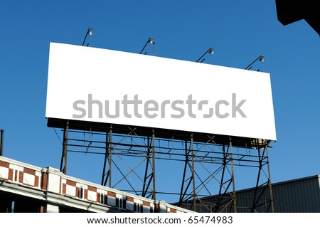 Big blank billboard on building, clipping path included