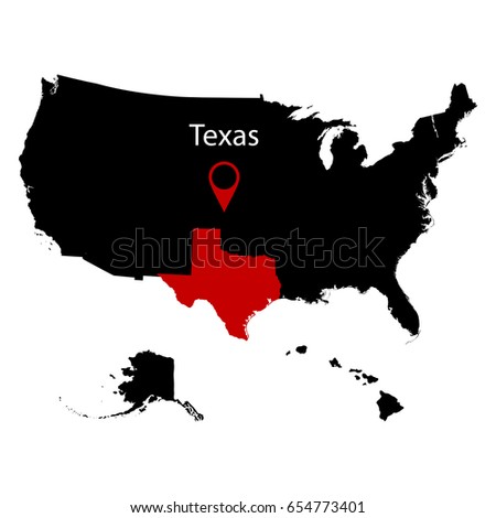 map of the U.S. state of Texas on a white background