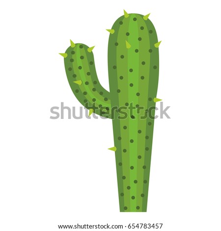 white background with cactus with big branch vector illustration
