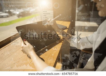Business, technology, internet and technology concept. Virtual screen background.